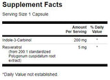 Indole-3-Carbinol με ρεσβερατρόλη 200 mg-60 κάψουλες