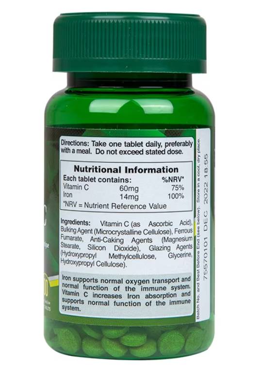 Σίδερο 14 mg & βιταμίνη C 60 mg - 100 δισκία