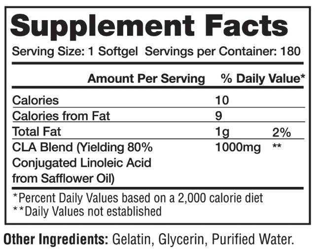 CLA 1000 mg 180 κάψουλες πηκτής