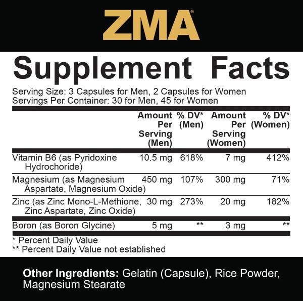 ZMA με βόριο | Σειρά πυρήνα - 180 κάψουλες
