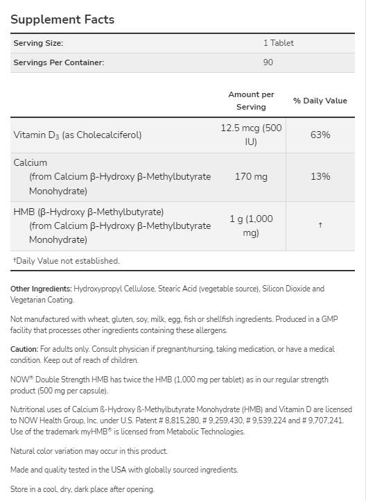 HMB 1000 mg | Διπλή δύναμη - 90 δισκία