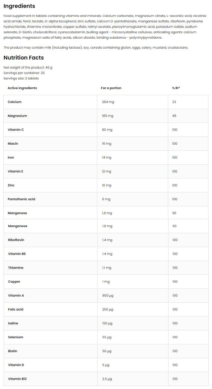 100% vit & min - 30 δισκία