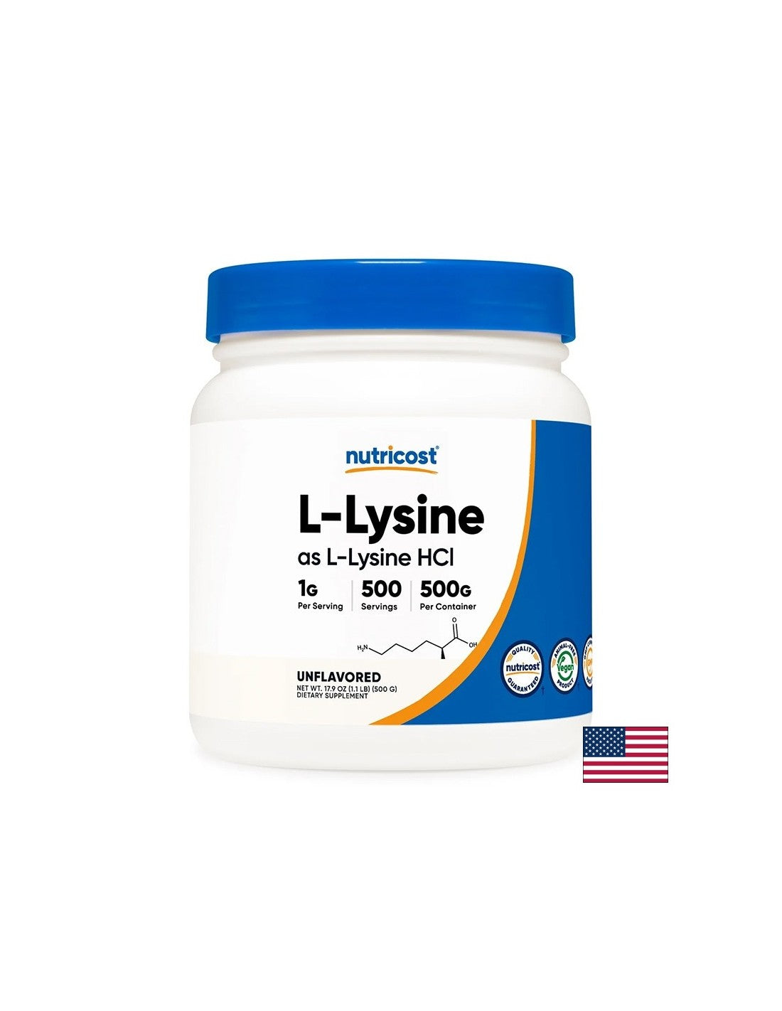 L-Lysine - Ανοσολογική προστασία και αποκατάσταση ιστών, 500 g σκόνης