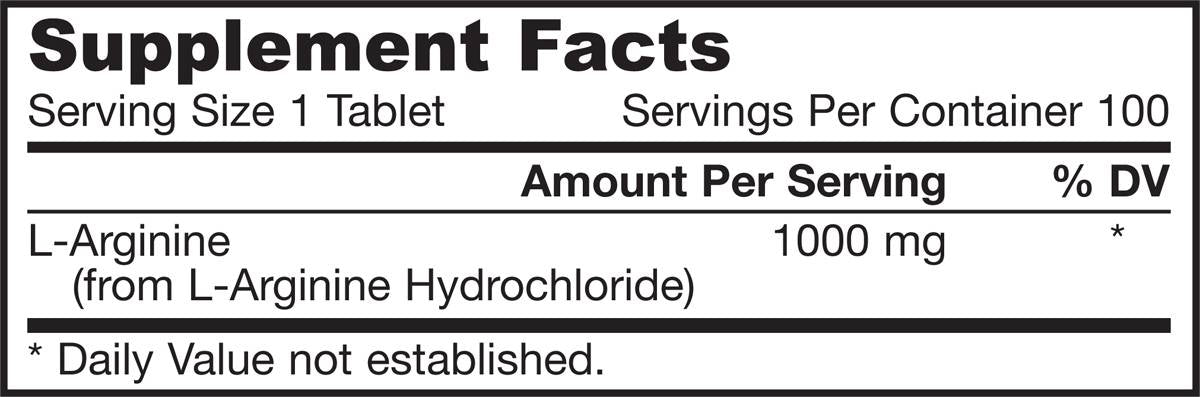 L-Αργινίνη 1000 mg - 100 Δισκία