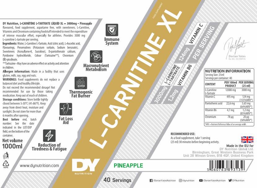 L -καρνιτίνη XL υγρό - 1000 ml