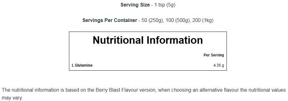 Αμινοξύ L-Γλουταμίνης - 250 γραμμάρια