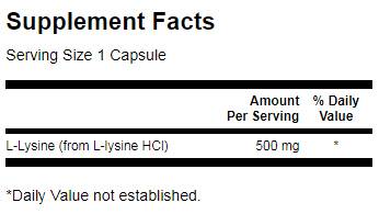 L-Lysine 500 mg - 100 κάψουλες