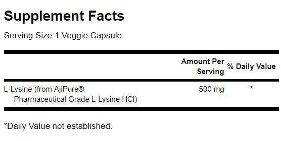 L -Lysine - Φαρμακευτική τάξη 500 mg - 90 κάψουλες