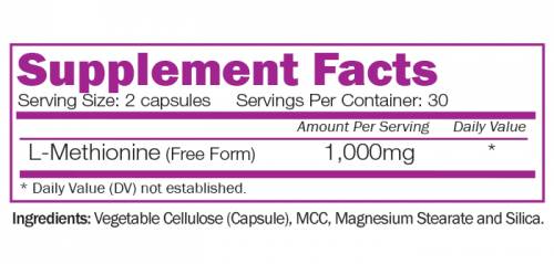 L-Methionine 1000 mg 60 κάψουλες