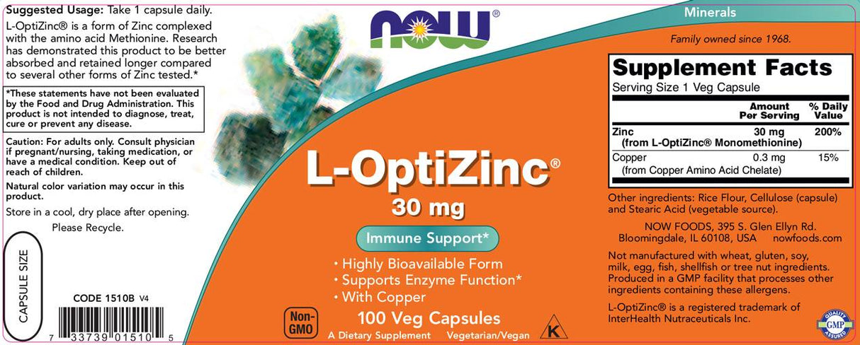 L-Optizinc ® 30mg./100 καπάκια. - 0