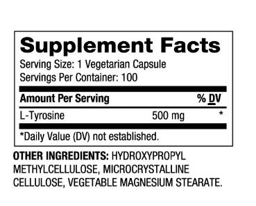 Καπάκια L-τυροσίνης 500 mg/100