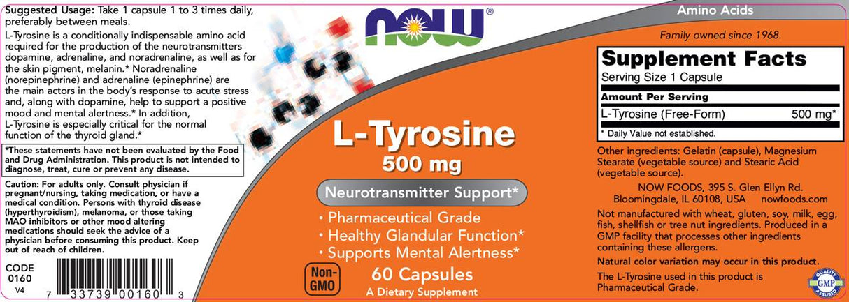 L-Tyrosine 500 mg - 60 κάψουλες