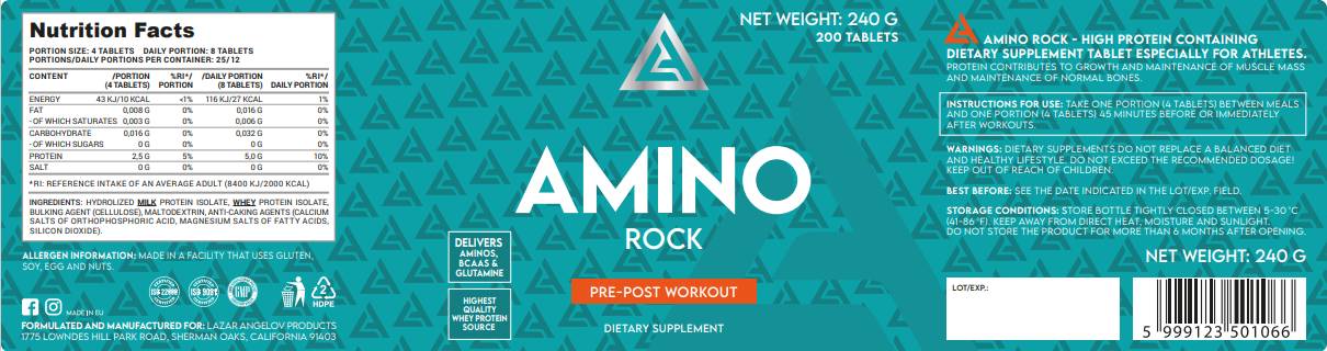 LA Amino Rock | Amino Tablets ορού γάλακτος - 200 δισκία