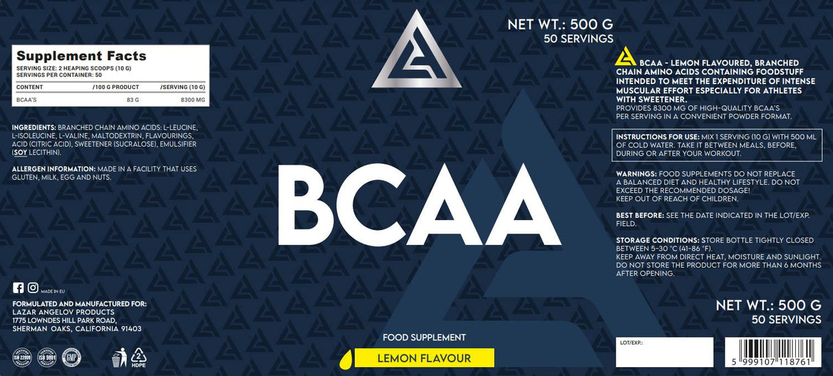 Σκόνη LA BCAA - 500 γραμμάρια