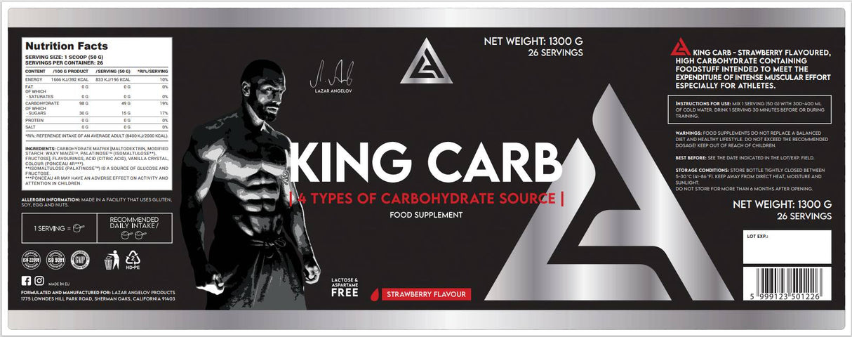 La King Carb | 4 Πληκτρολογήστε μήτρα υδατανθράκων - 1300 γραμμάρια