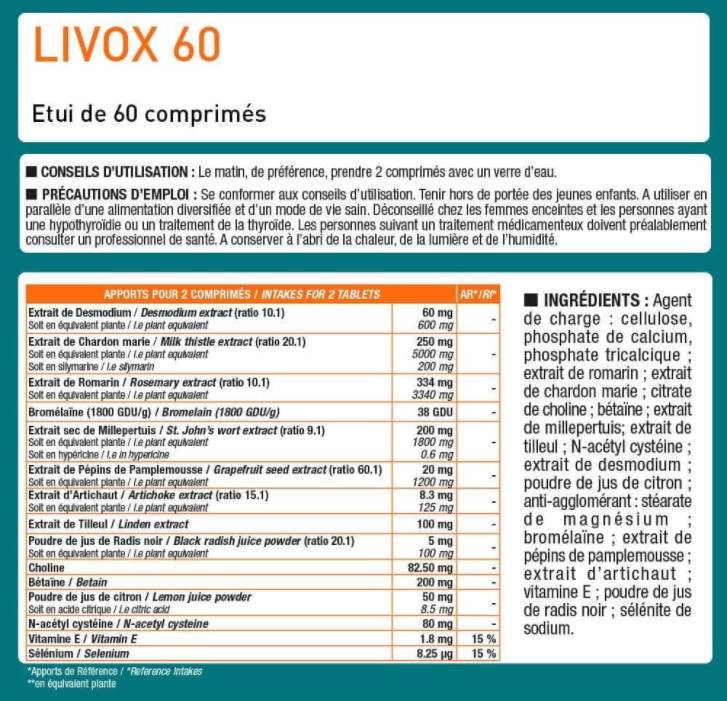 Liv.ox® 60 | Τα δισκία αποτοξίνωσης και προστασίας του ήπατος και προστασίας