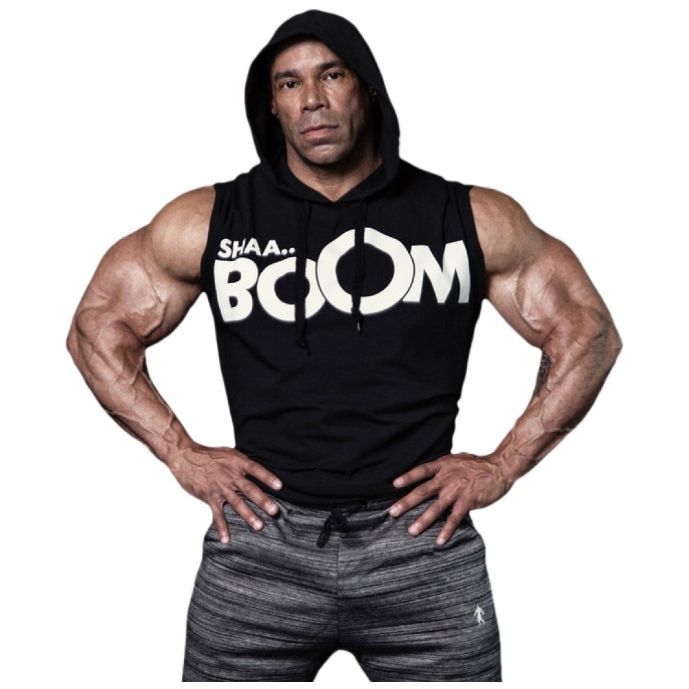 Φούτερ ανδρών χωρίς μανίκια/LM Hoodie Αμάνικο Shaa Boom - Μαύρο