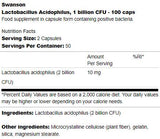 Lactobacillus Acidophilus 1 δισεκατομμύριο κάψουλες CFU 100