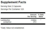 Lactobacillus Acidophilus 2 δισεκατομμύρια κάψουλες CFU 250