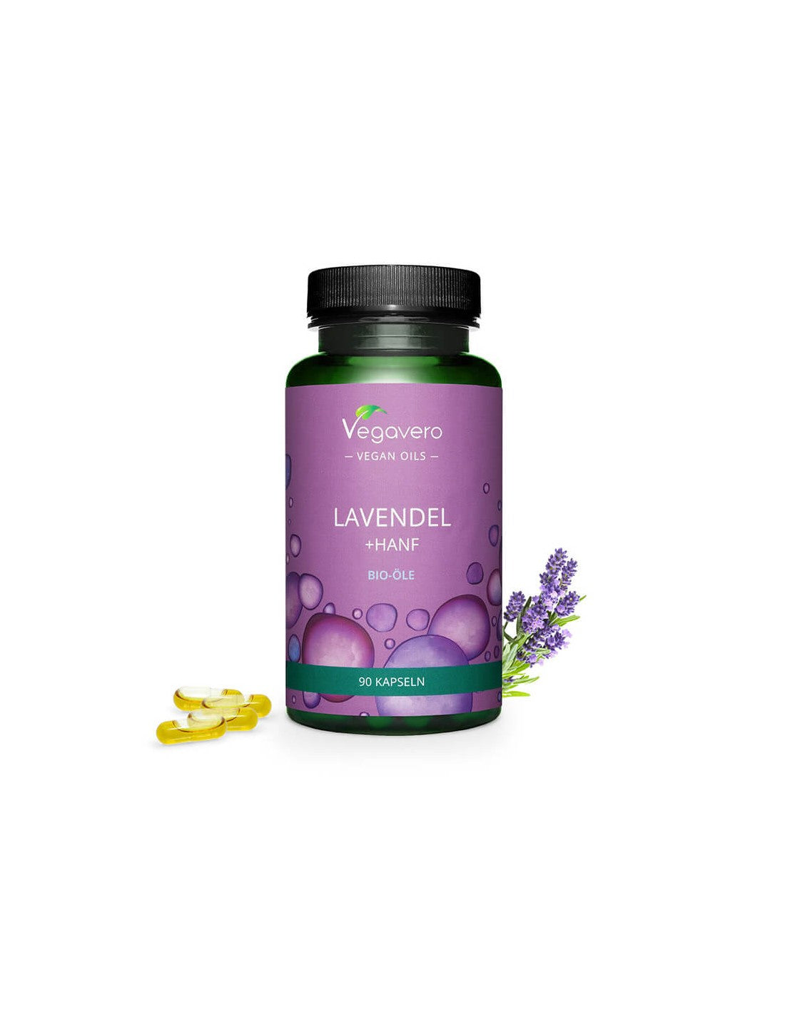 Lavendel + Hanf Bio-öle - Βιολογικό λάδι λεβάντας και κάνναβης, 90 κάψουλες <tc>Vegavero</tc>