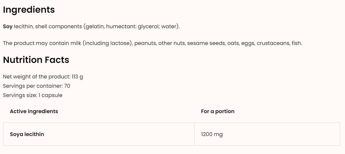 Λεκιθίνη 1200/όχι GMO 70 κάψουλες πηκτής