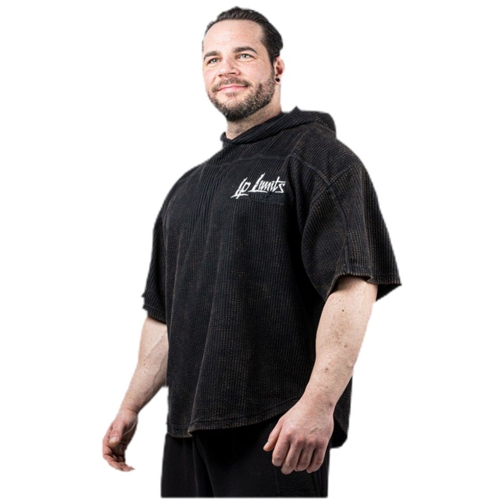 Legal Power Stone Wash Rag Top Hoodie ''Boston'' / Hooded Top / Black - Black