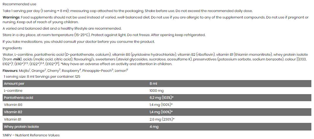 Υγρό 125000 - 1000 ml Levro L -Carnitine