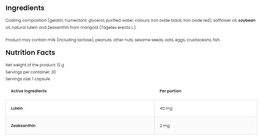 Lutein Forte/με Ζεαξανθίνη - 60 κάψουλες Gel