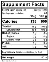 MCT λάδι 100% υγρό C8 - 500 mL