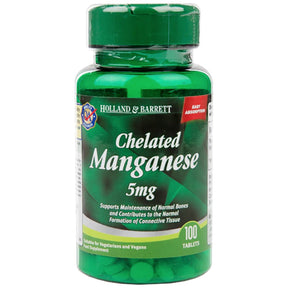 Chelated Manganese 5 mg 100 Tablets - Nutra Best Europe