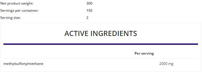 MSM Powder 300 γραμμάρια
