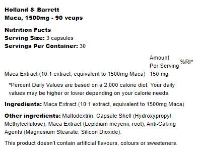 Maca 1500 mg - 90 κάψουλες