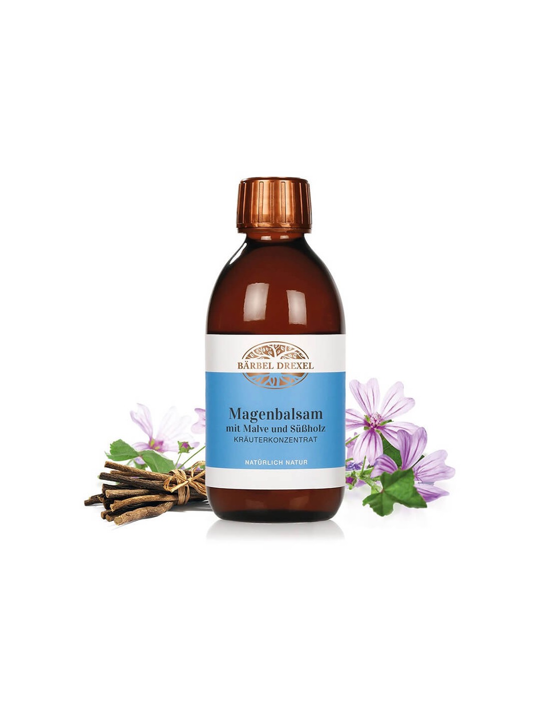 Magenbalsam mit Malve und Süßholz Kräuterkonzentrat/Βάλσαμο στομάχου με συμπύκνωμα μολόχας και γλυκόριζας, 250 ml <tc>Bärbel Drexel</tc>