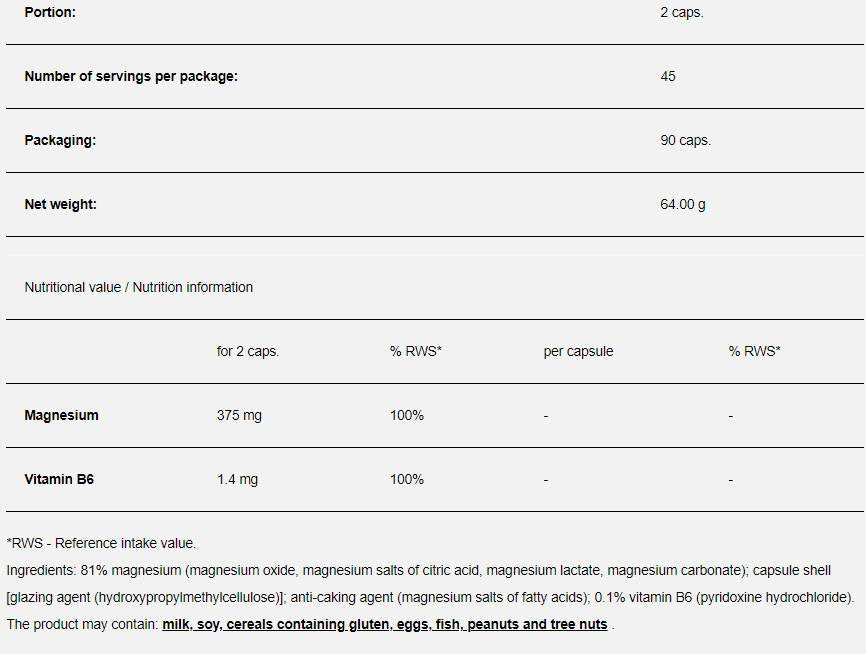 Magnesium + B6 Strong - 90 κάψουλες
