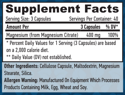 Κιτρικό Μαγνήσιο 400 mg/120 Vcaps