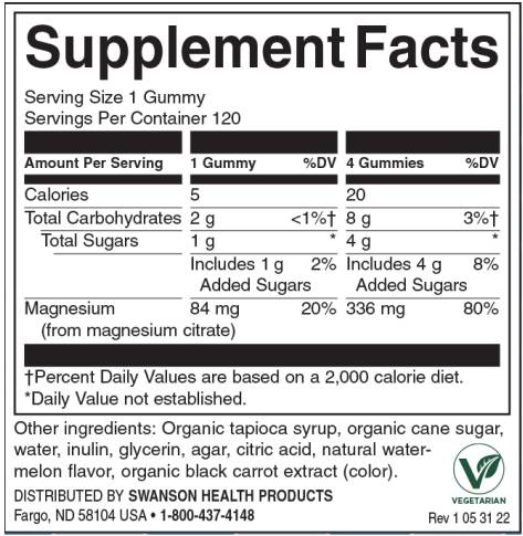 Μαγνήσιο Gummies | Καρπούζι - 120 μασώμενες ταμπλέτες