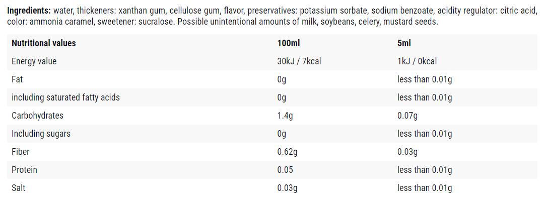 Σιρόπι θερμίδων Maple/0 - 500 ml
