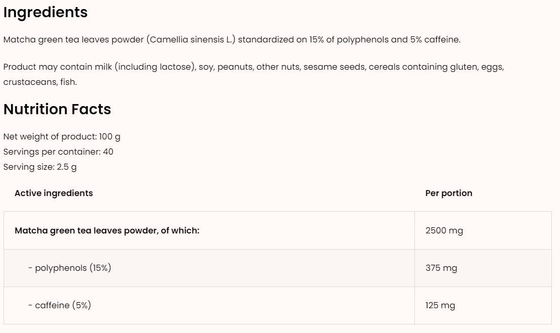 Matcha Green Tea Powder 100 γραμμάρια