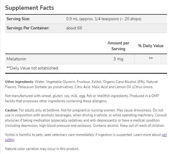 Μελατονίνη 3 mg υγρό 59 ml