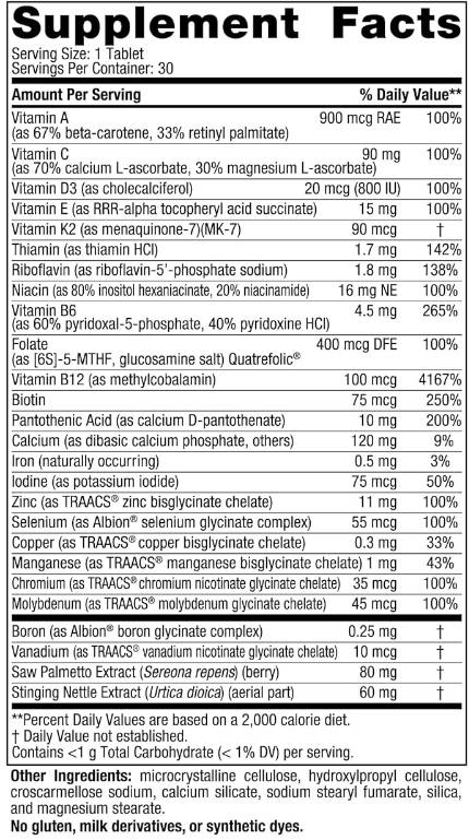 Multivitamin One Daily - 30 δισκία των ανδρών - 30 δισκία