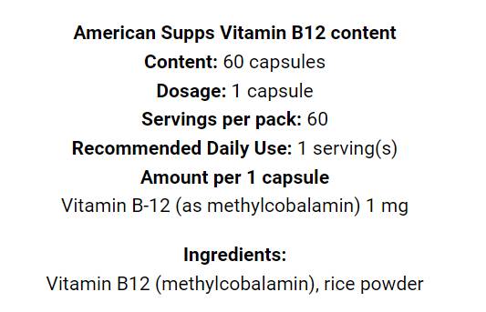Methyl Vitamin B12 1000 mcg - 60 κάψουλες