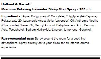 Miaroma χαλαρωτική λεβάντα | Sleep Mist Spray - 100 ml