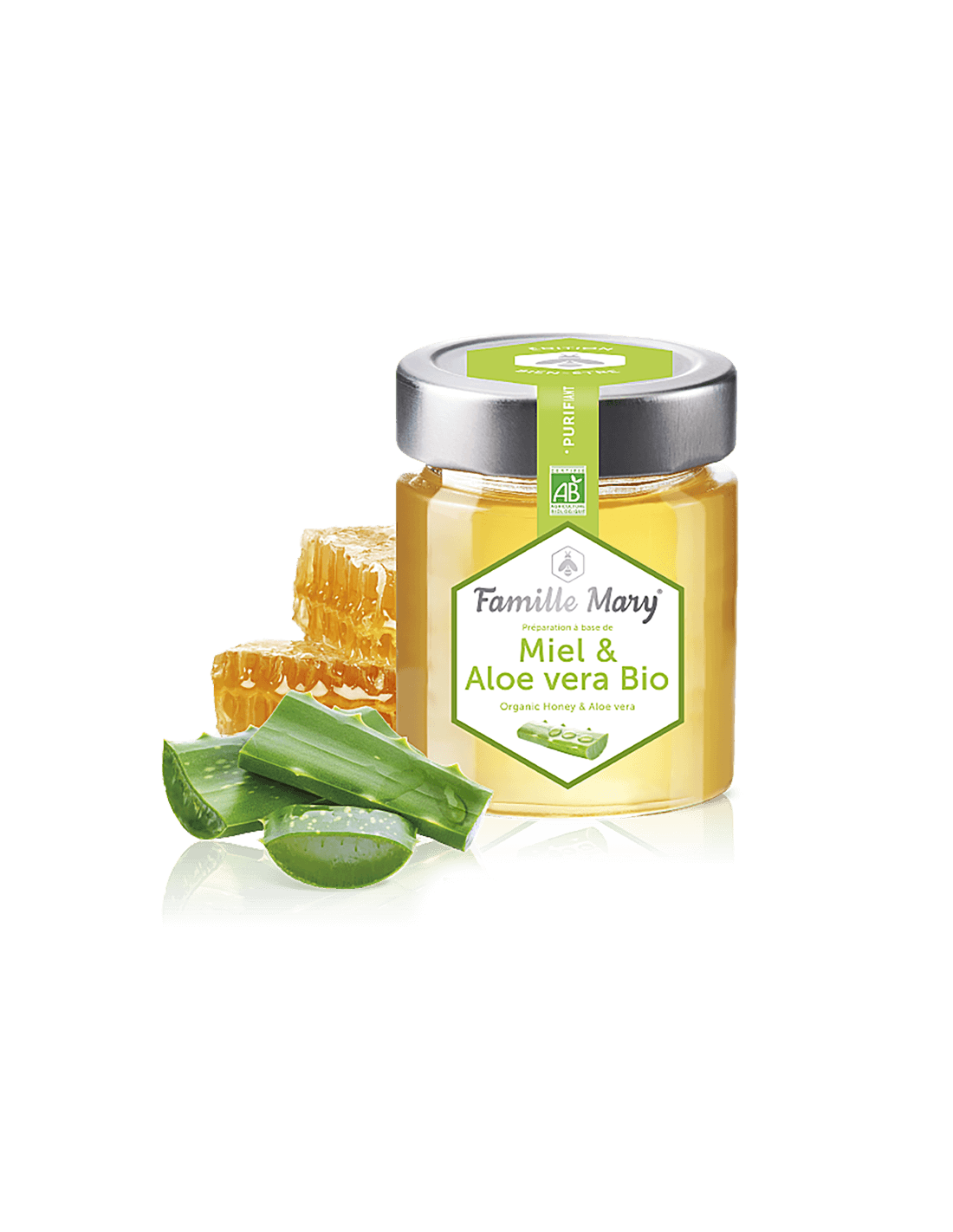 Miel & Aloe Vera Bio/Bio Acacia Honey + Aloe Vera, 170 g Famille Mary