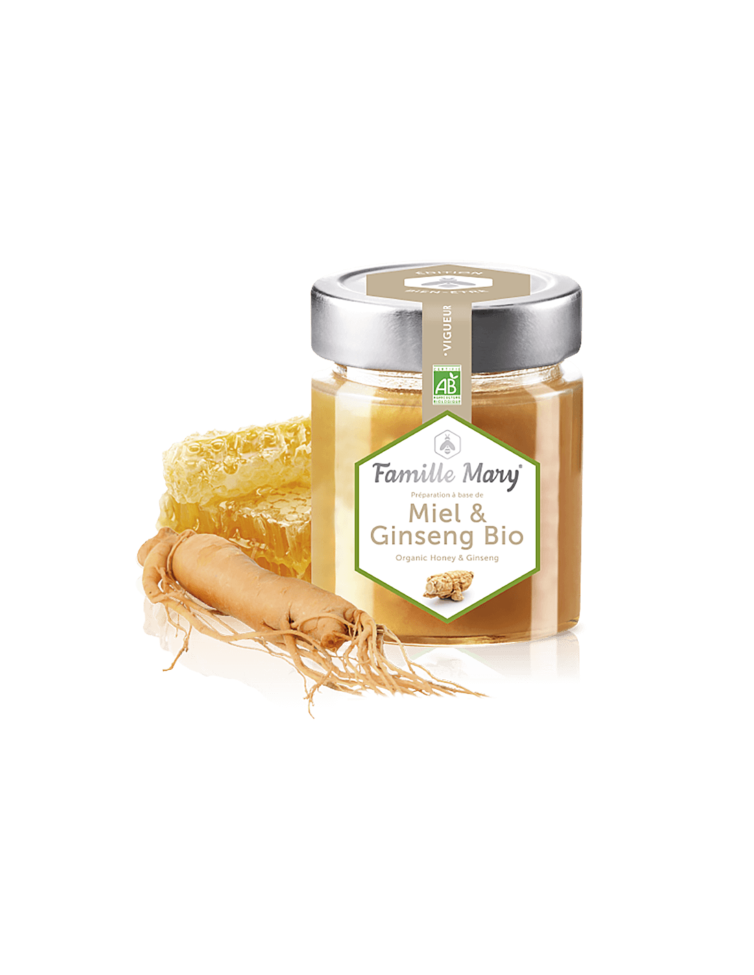Miel & Ginseng Bio/Organic Honey από Forest Flowers + Ginseng, 170 g Famille Mary