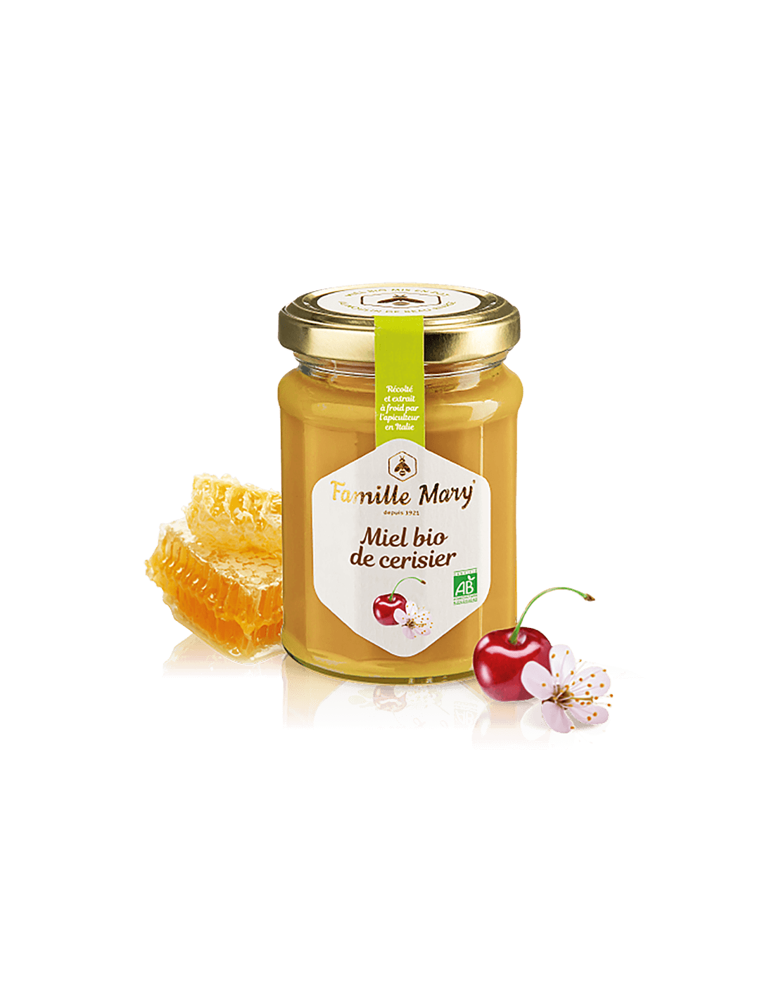 Miel Bio de Cerisier/Organic Cherry Blossom Honey, 230 G Famille Mary