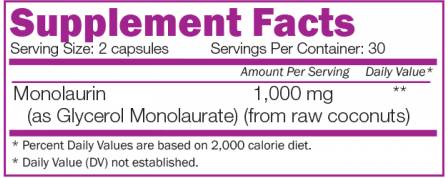 Monolaurin 1000 mg - 60 κάψουλες