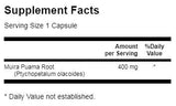 Muira Puama Root 400 mg 90 κάψουλες