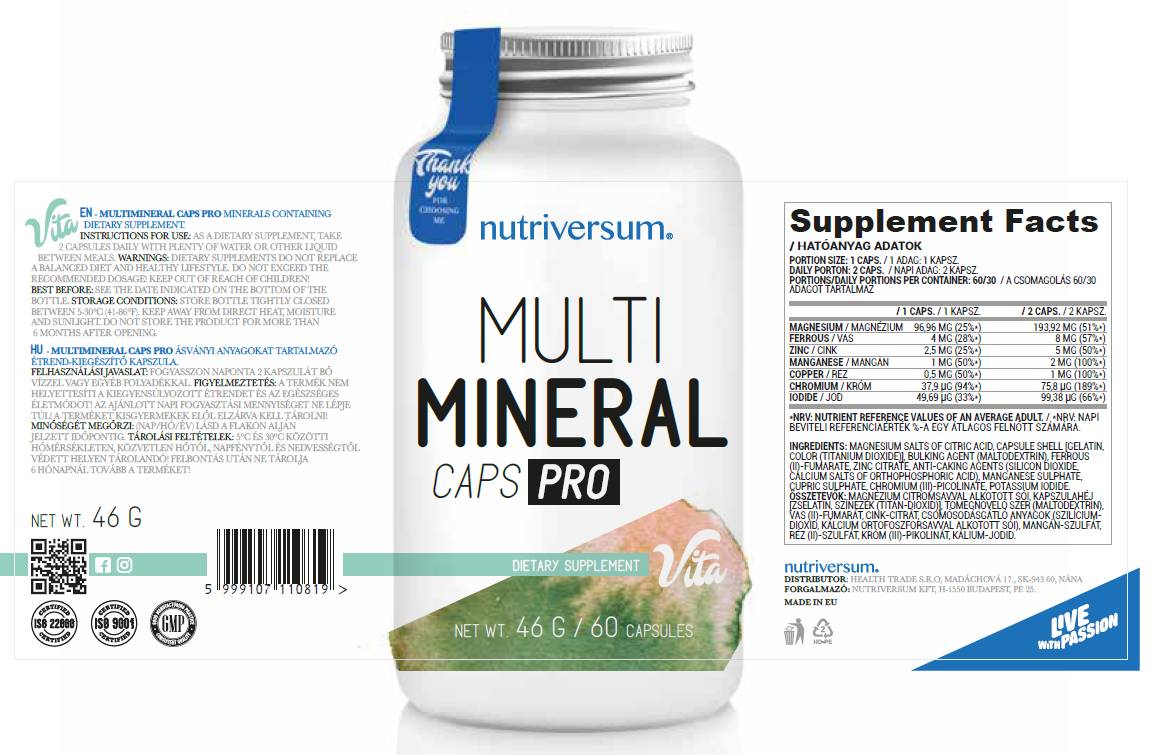 Multimineral Caps Pro - 60 κάψουλες