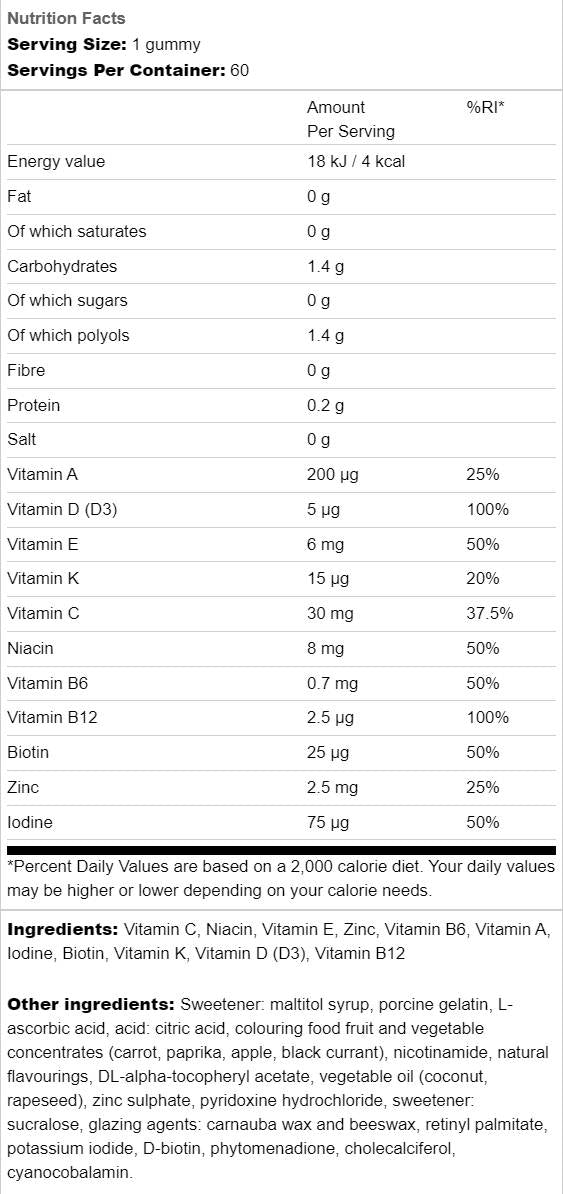 Multivitamin Gummies Παιδιά | Χωρίς ζάχαρη - 60 gummies