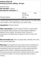N-Acetyl Cysteine ​​600 mg 30 κάψουλες